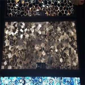 Smoky Grey Rock Crystal Semiprecious Slab Panel