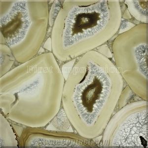 White Agate Semi Precious Stone Panels & Tiles